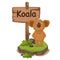 Animal alphabet letter K for koala