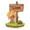 Animal alphabet letter L for lion illustration vector