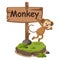 Animal alphabet letter M for monkey
