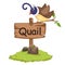 Animal alphabet letter Q for quail