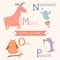 Animal Alphabet. Moose, Nightingale, Owl, Penguin. Part 4