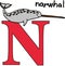 Animal alphabet N (narwhal)