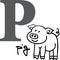 Animal alphabet P (pig)