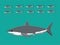 Animal Animation Sequence Great White Shark Cartoon Vector