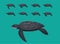 Animal Animation Sequence Leatherback Sea Turtle Cartoon Vector