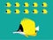 Animal Animation Sequence Longnose Butterflyfish Swimming Cartoon Vector