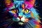 Animal art drawing illustration cute background cat abstract background design colorful head portrait pet