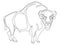 Animal artiodactyl, bison, cow. Comic book style imitation. Object on white background. Book coloring for children