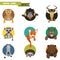 Animal avatars. Vector Illustration