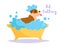 Animal bath Vector. Cartoon. Isolated art on white background.