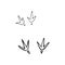 Animal bird footprint - hand draw line vector illustration