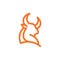 Animal bull head beast line modern logo
