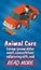 Animal care concept banner, comics isometric style
