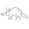 Animal character funny aardvark in line style. Children's illustration.