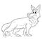 Animal character funny german shepherd in line style coloring book