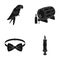 Animal, clothing and or web icon in black style.alcohol, lighting icons in set collection.