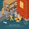 Animal Control Service Isometric Poster