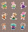 Animal dance stickers