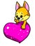 Animal dog heart romance character cartoon illustration