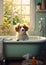 Animal dog wet bathtub pets cute