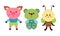 Animal Dolls or Sewed Stuffed Toys Vector Set