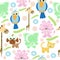 Animal Doodles Seamless Background