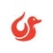 Animal Duck Fire Minimalist Creative Simple Logo