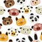 Animal face seamless pattern