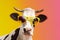 animal face sunglasses cow funny cute head colourful portrait character. Generative AI.