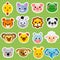 Animal faces sticker collection