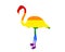 Animal flamingo symbol LGBT flag vector silhouette illustration, pride badge sign isolated