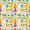 Animal Fly Sea Land Seamless Pattern_eps