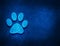 Animal footprint icon artistic abstract blue grunge texture background