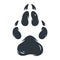 Animal footprint pet dog or wolf paw