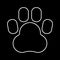 Animal footprint white color icon .