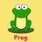 Animal Frog Playing Card For Kids Cartoon Illustration Vector