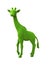 Animal giraffe shaped grass hedge on a white background