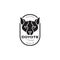 Animal head coyote black badge vintage clean logo design vector