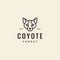 Animal head coyote minimalist line clean hipster logo design vector