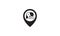Animal head pets dog with pin map location logo vector symbol icon design illustration