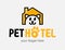 Animal hotel funny logo design template. Hotel and Indoor Pets Run. The Animal Lodge sign