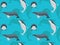 Animal Humpback Whale Cartoon Set Vector Seamless Background Wallpaper