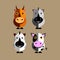 animal illustration funny vector character cow bull horse