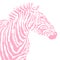 Animal illustration of vector red zebra striped silhouette. EPS