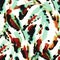 Animal Leather Pattern. Brown Tie Dye Seamless. Savannah Jaguar Fabric. Multicolor Summer Spots. Animal Fur Repeat Texture. Trendy