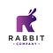 Animal logo design rabbit letter R