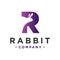Animal logo design rabbit letter R