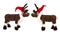 Animal love: two reindeer or elk with santa hat for christmas de