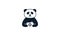 Animal mammals panda cute modern with camera photography  logo vector icon  design