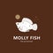 animal molly fish natural logo vector icon silhouette